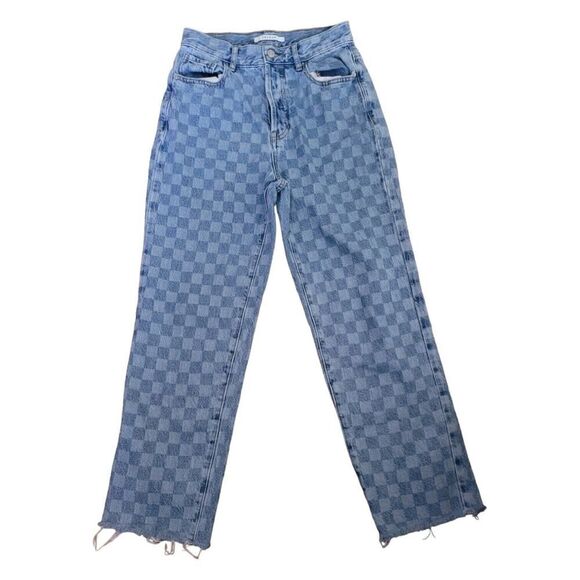 Pacsun Jeans Pacsun Eco Checkerboard High Waisted Straight Leg Jean SZ 26 - Picture 1 of 5